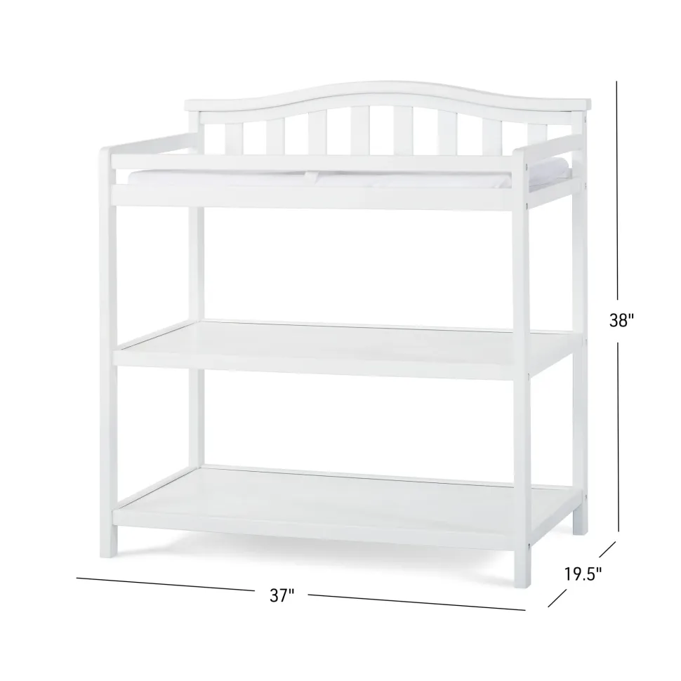 Arch Top Baby Changing Table, Matte White