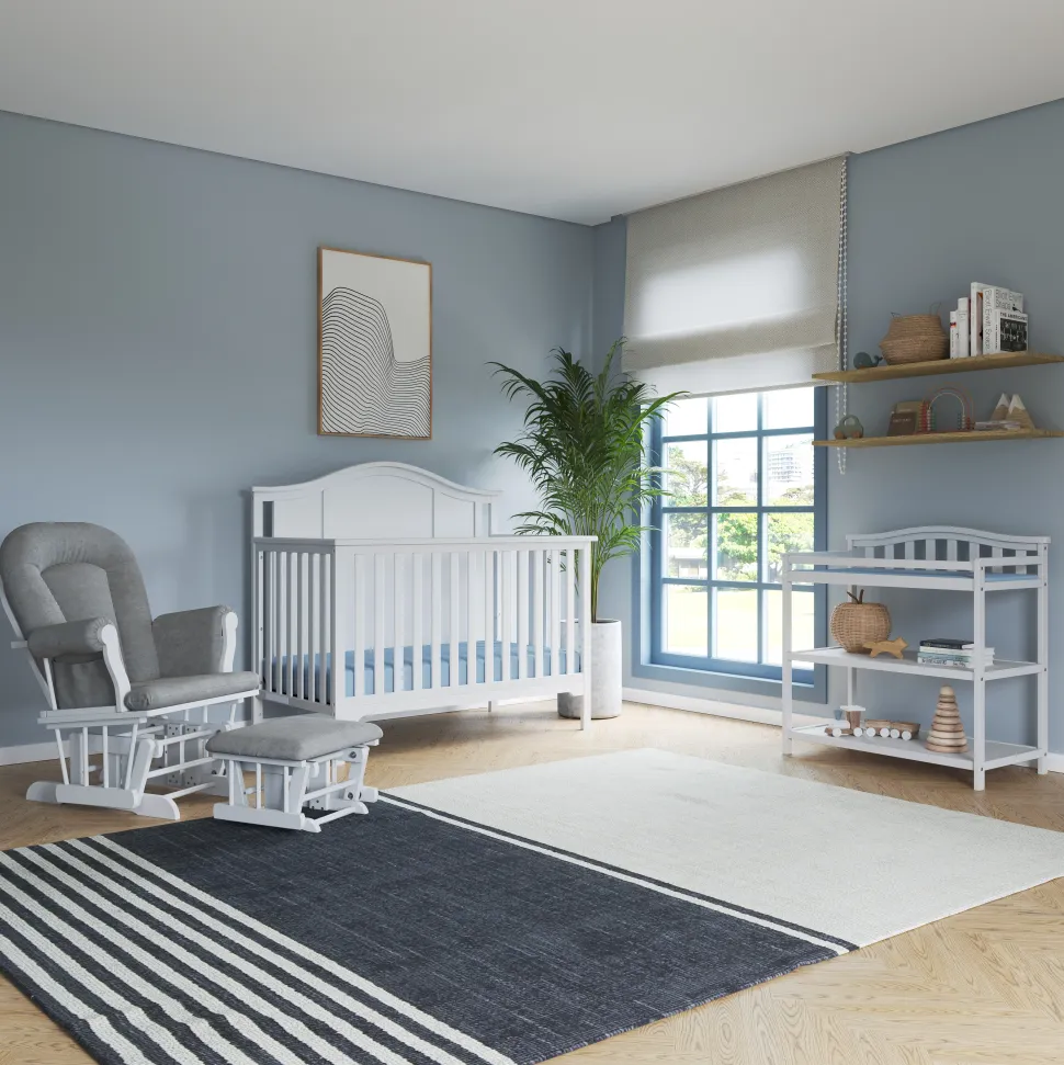 Arch Top Baby Changing Table, Matte White