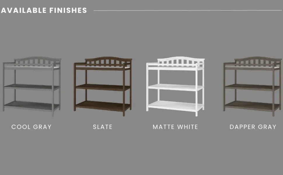 Arch Top Baby Changing Table, Matte White