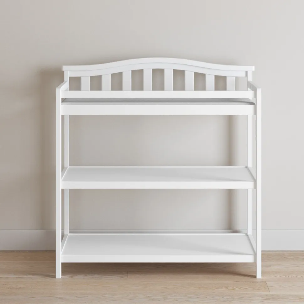 Arch Top Baby Changing Table, Matte White