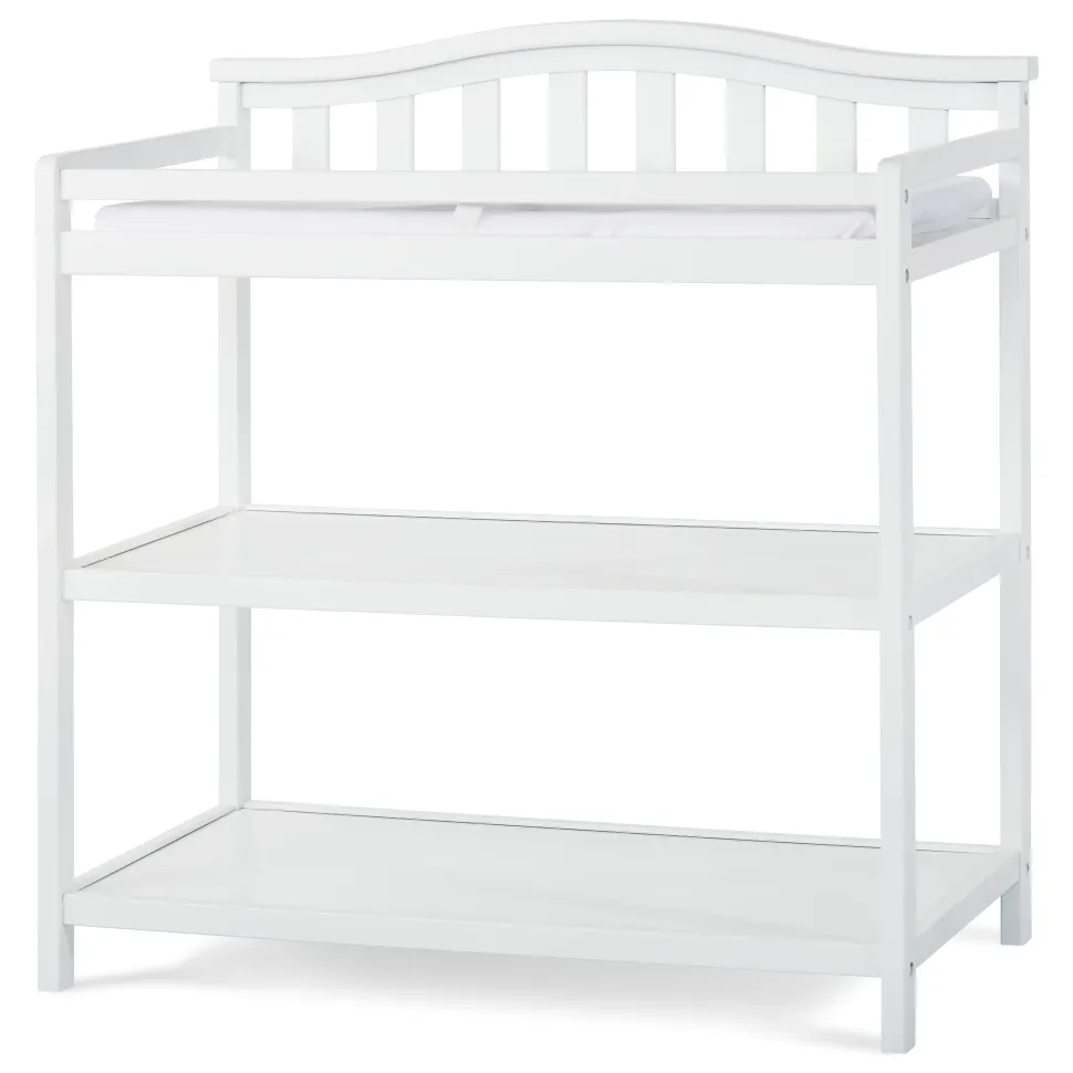 Arch Top Baby Changing Table, Matte White