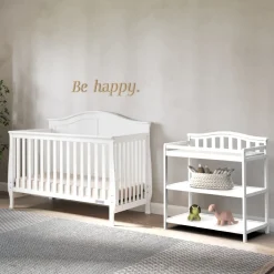 Arch Top Baby Changing Table, Matte White