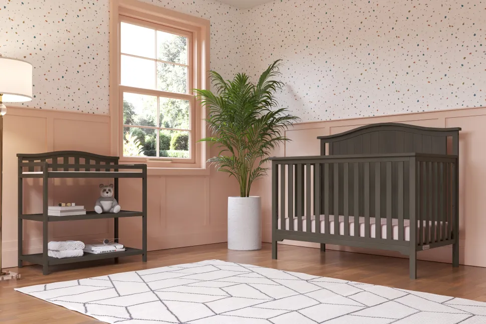 Arch Top Baby Changing Table, Dapper Gray