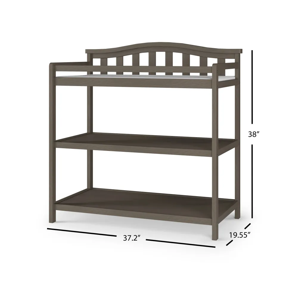 Arch Top Baby Changing Table, Dapper Gray