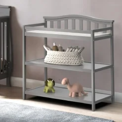 Arch Top Baby Changing Table, Cool Gray