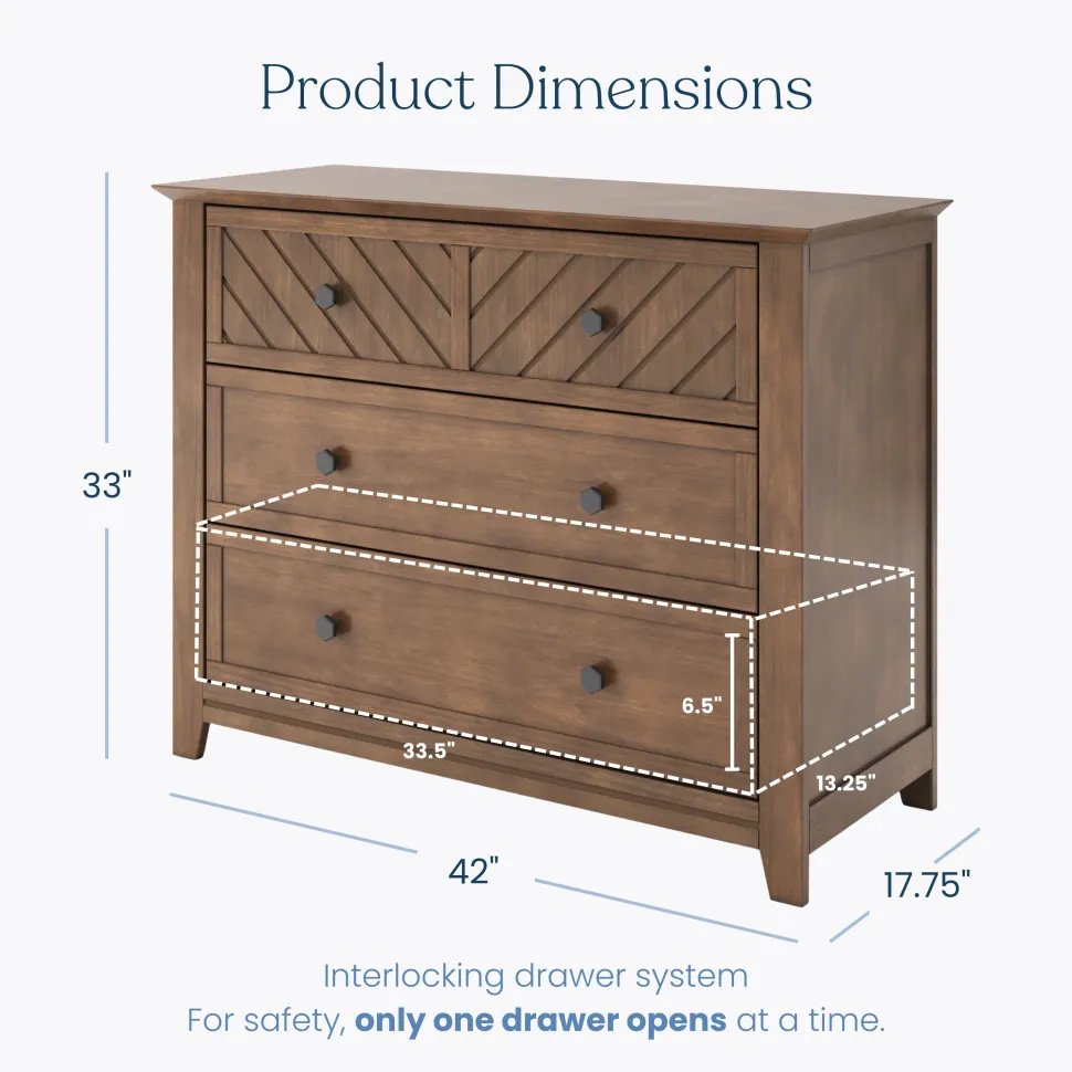 Atwood 3-Drawer Dresser, Cocoa Bean