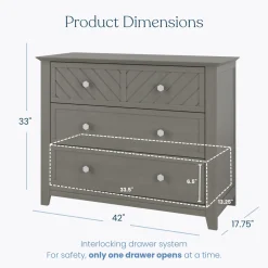 Atwood 3-Drawer Dresser, Lunar Gray