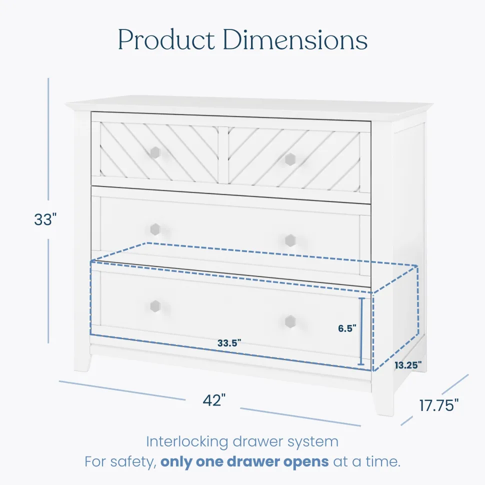 Atwood 3-Drawer Dresser, Matte White