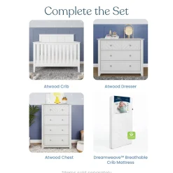 Atwood 3-Drawer Dresser, Matte White
