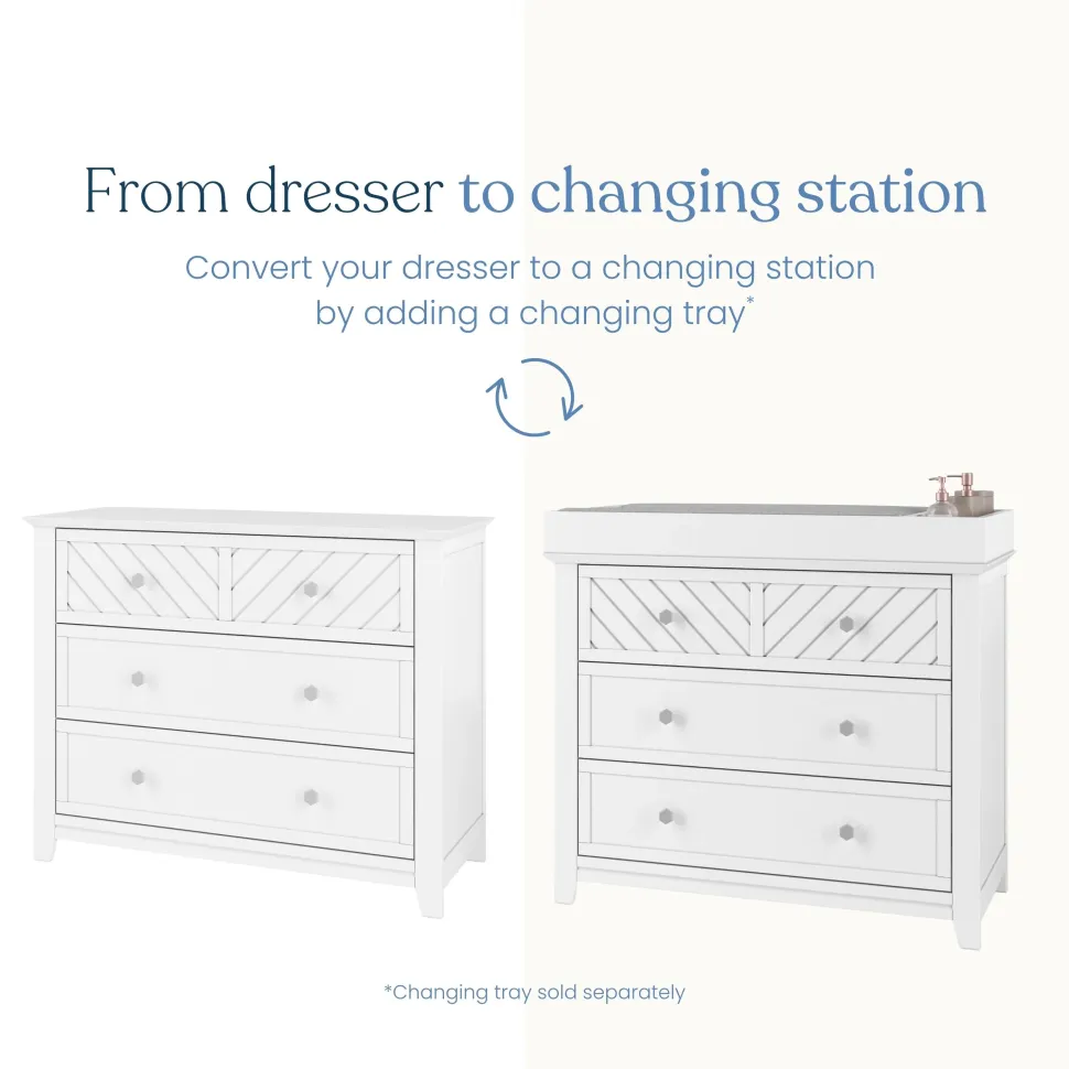 Atwood 3-Drawer Dresser, Matte White
