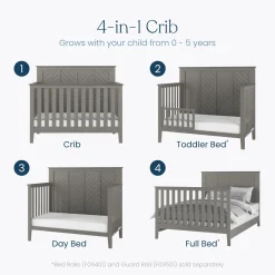 Atwood 4-in-1 Convertible Crib, Lunar Gray