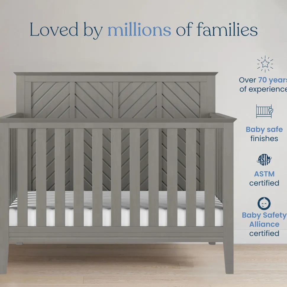 Atwood 4-in-1 Convertible Crib, Lunar Gray