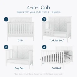 Atwood 4-in-1 Convertible Crib, Matte White