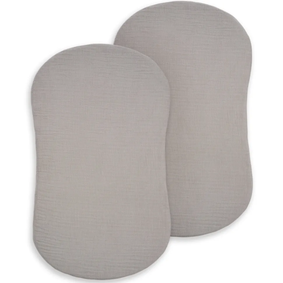 BassiNest® Fitted Sheet 100% Organic Cotton Muslin 2-Pack