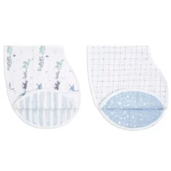boutique 100% cotton muslin burpy bibs 2 pack
