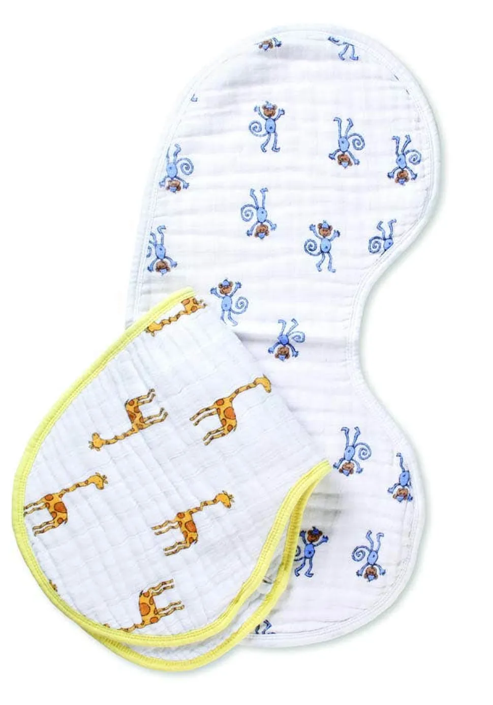 boutique 100% cotton muslin burpy bibs 2 pack