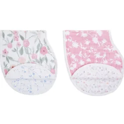 boutique 100% cotton muslin burpy bibs 2 pack