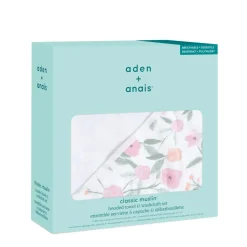 boutique 100% cotton oversized muslin backed towel + washcloth set