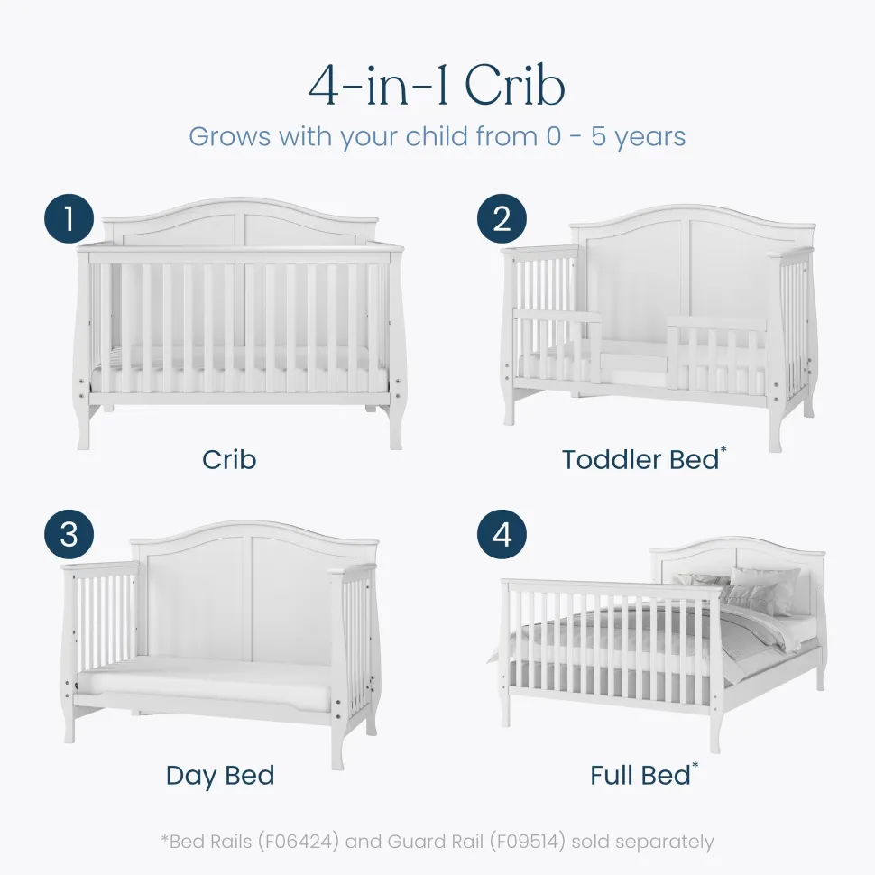 Camden 4-in-1 Convertible Crib, Matte White