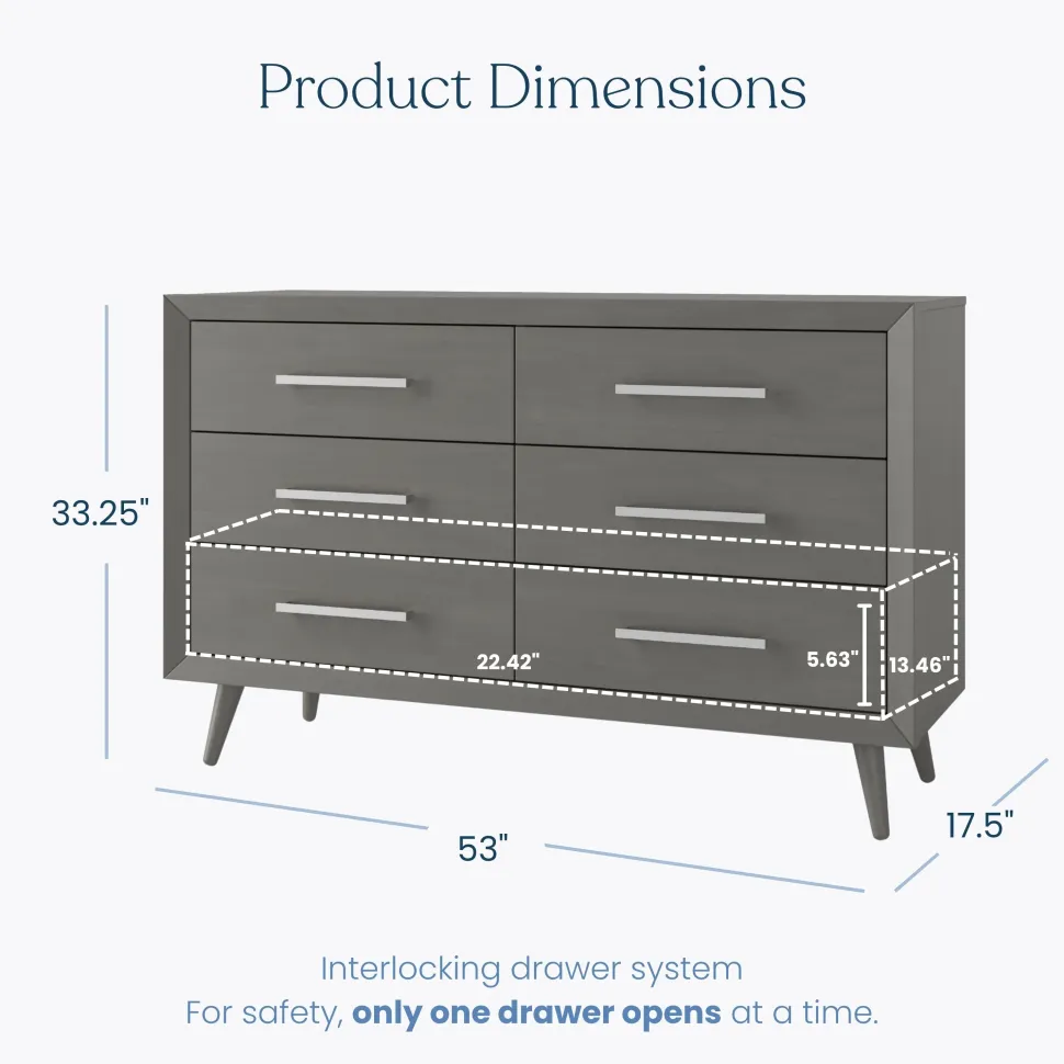 Cranbrook Double Dresser, Lunar Gray