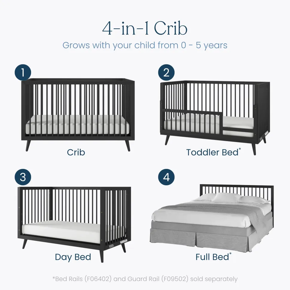 Cranbrook 4-in-1 Convertible Crib, Ebony