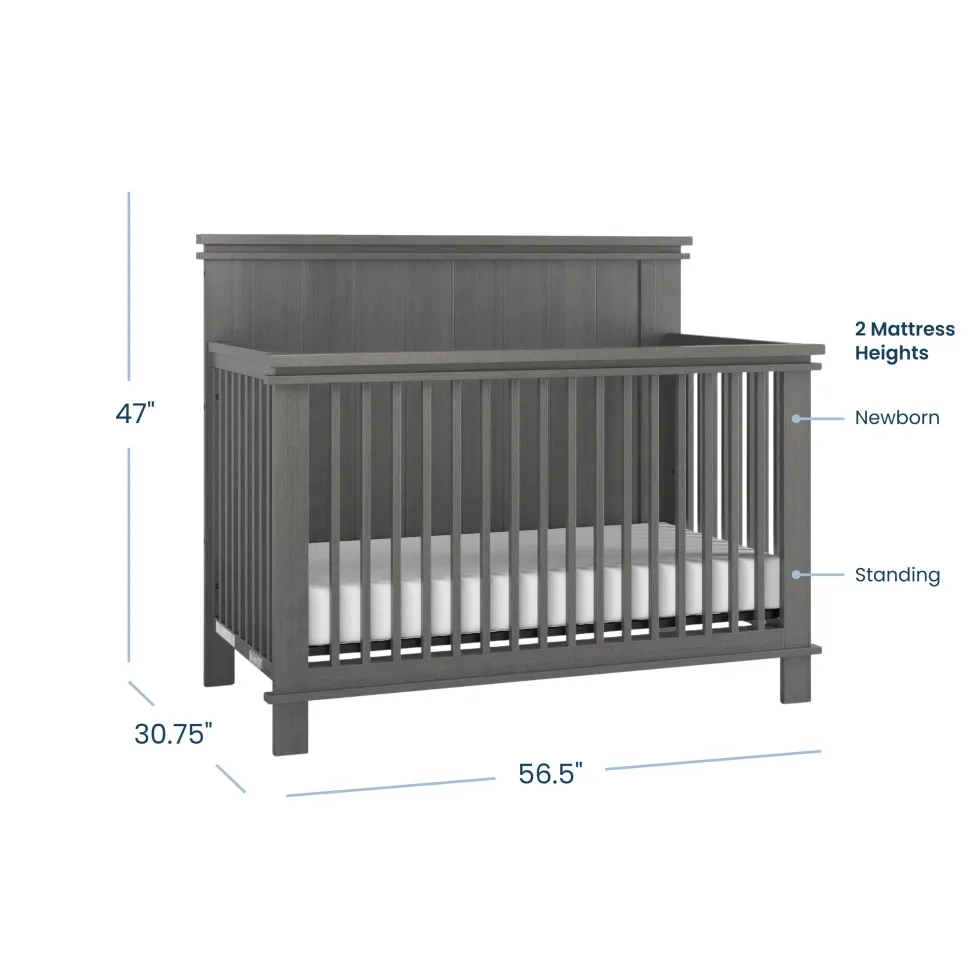 Denman 4-in-1 Convertible Crib, Midnight Gray