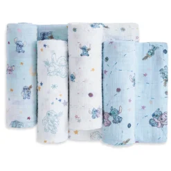 Disney™ Lilo and Stitch essentials cotton muslin swaddle blanket 4 pack