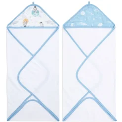 essentials cotton muslin hooded towels 2 pack