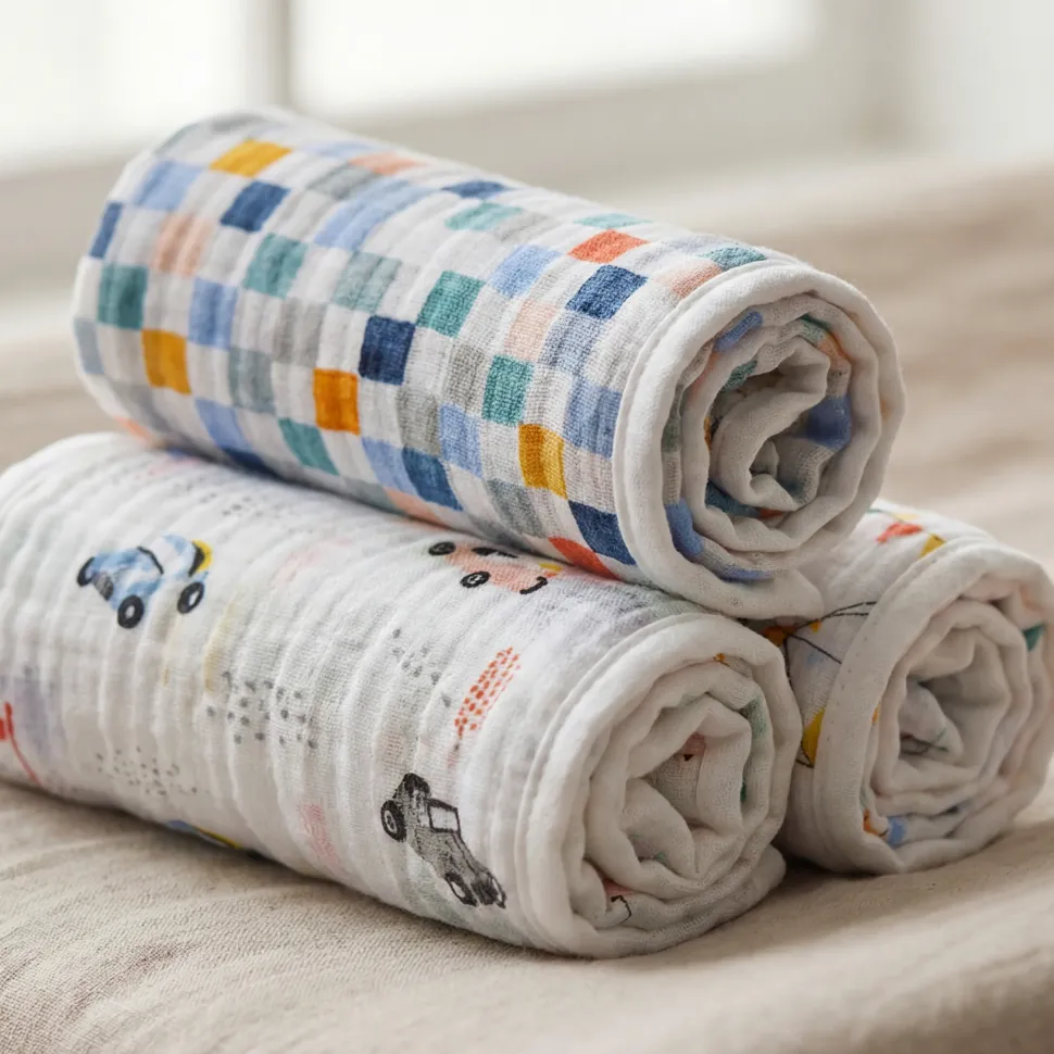 essentials cotton muslin swaddle blanket 4 pack