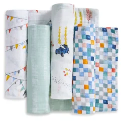 essentials cotton muslin swaddle blanket 4 pack
