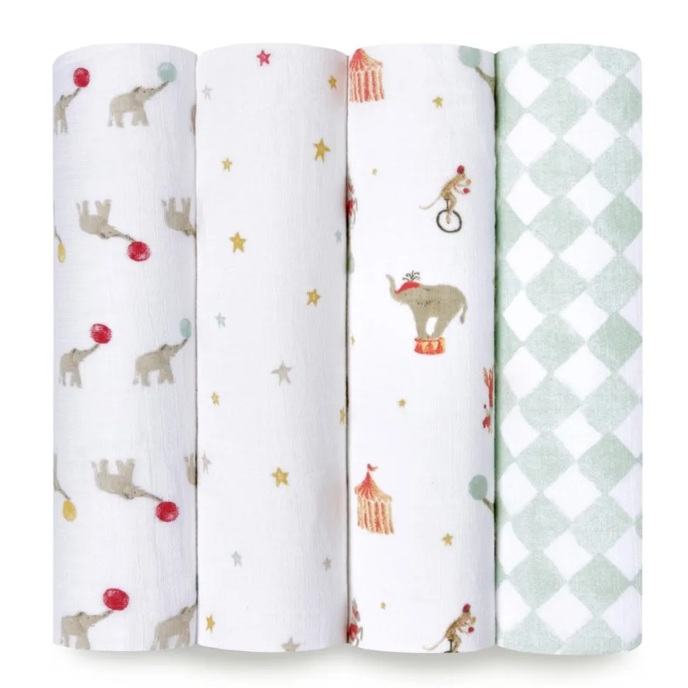 essentials cotton muslin swaddle blanket 4 pack