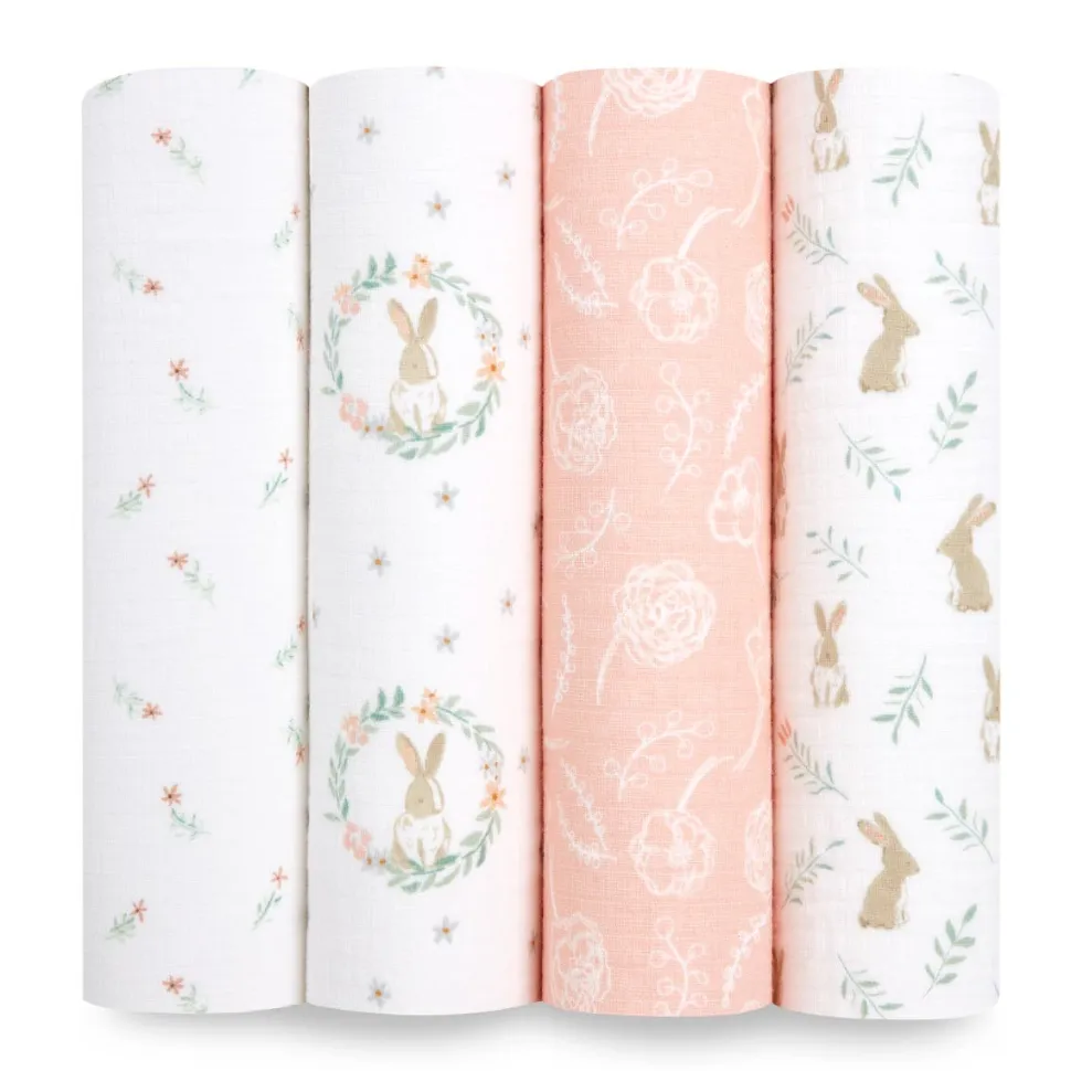 essentials cotton muslin swaddle blanket 4 pack