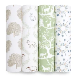 essentials cotton muslin swaddle blanket 4 pack