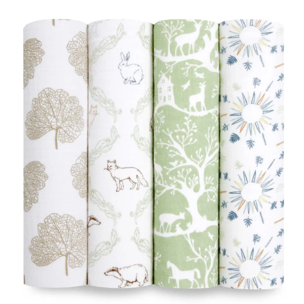 essentials cotton muslin swaddle blanket 4 pack