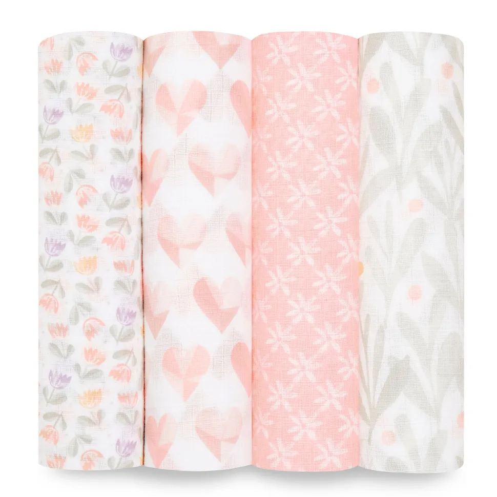 essentials cotton muslin swaddle blanket 4 pack