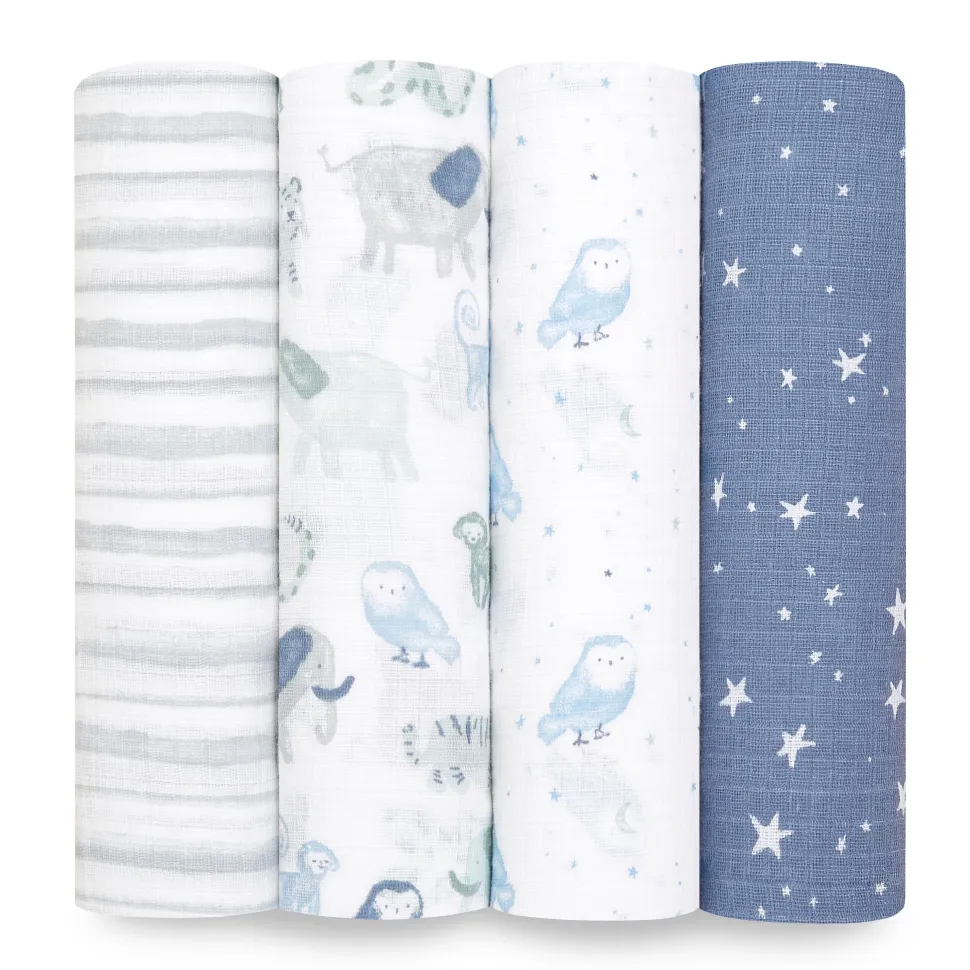 essentials cotton muslin swaddle blanket 4 pack