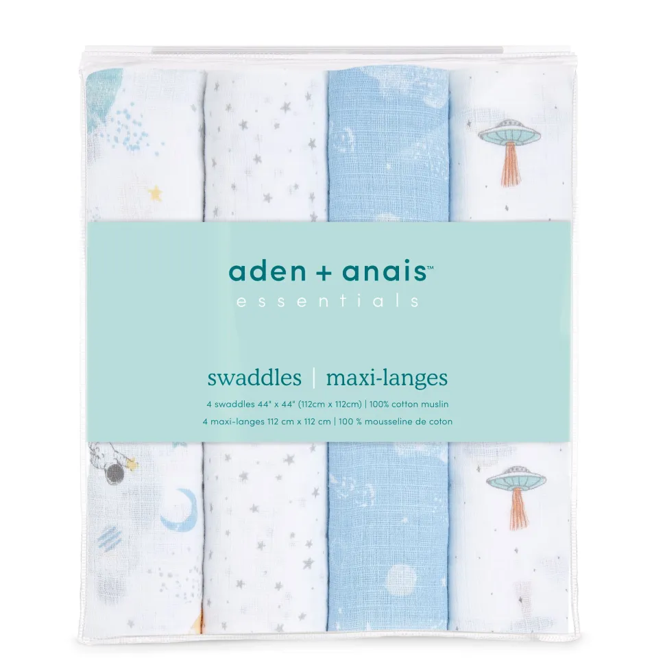 essentials cotton muslin swaddle blanket 4 pack