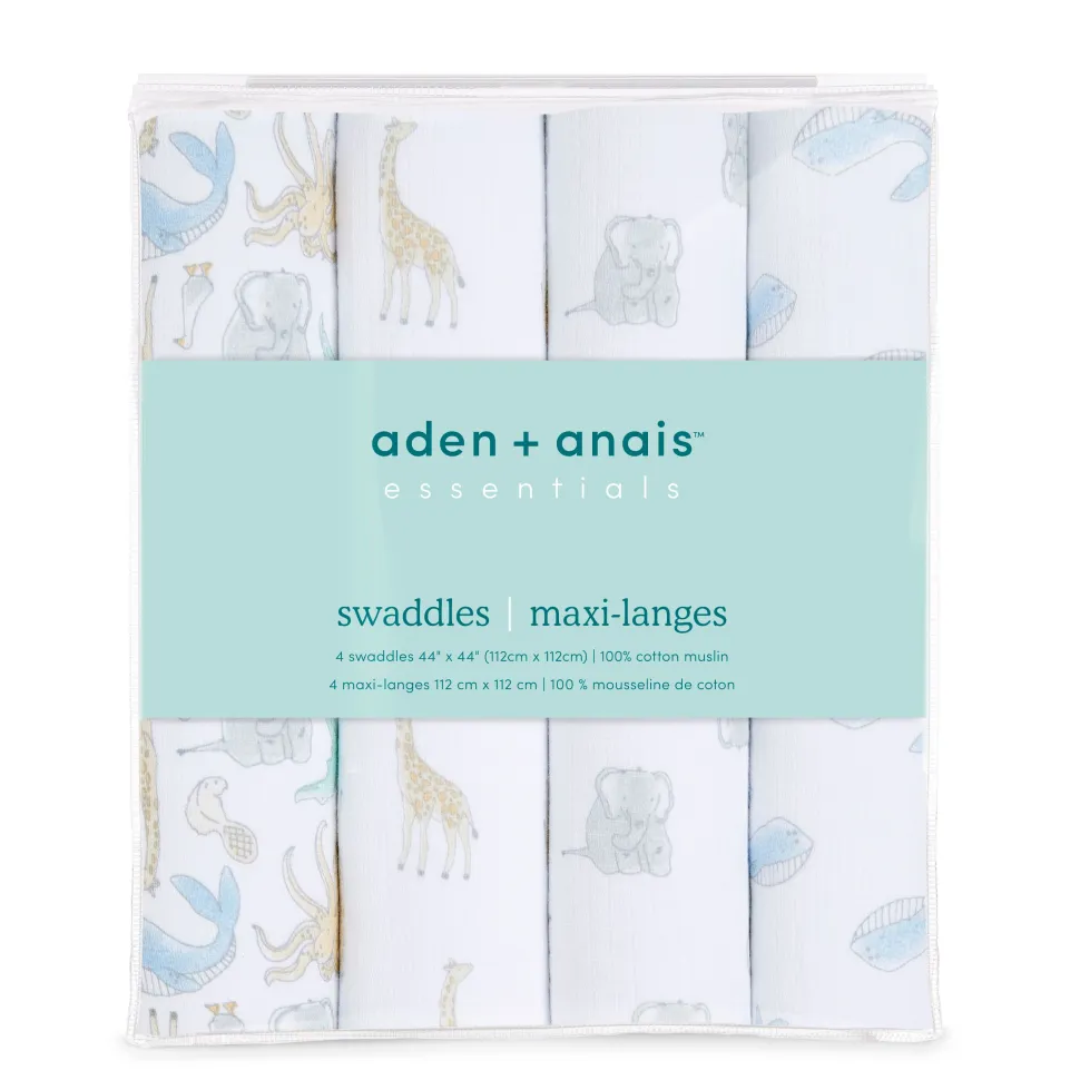 essentials cotton muslin swaddle blanket 4 pack