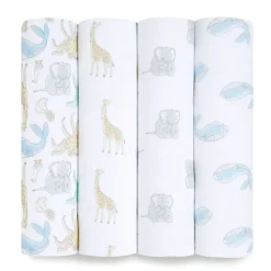essentials cotton muslin swaddle blanket 4 pack