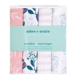 essentials cotton muslin swaddle blanket 4 pack