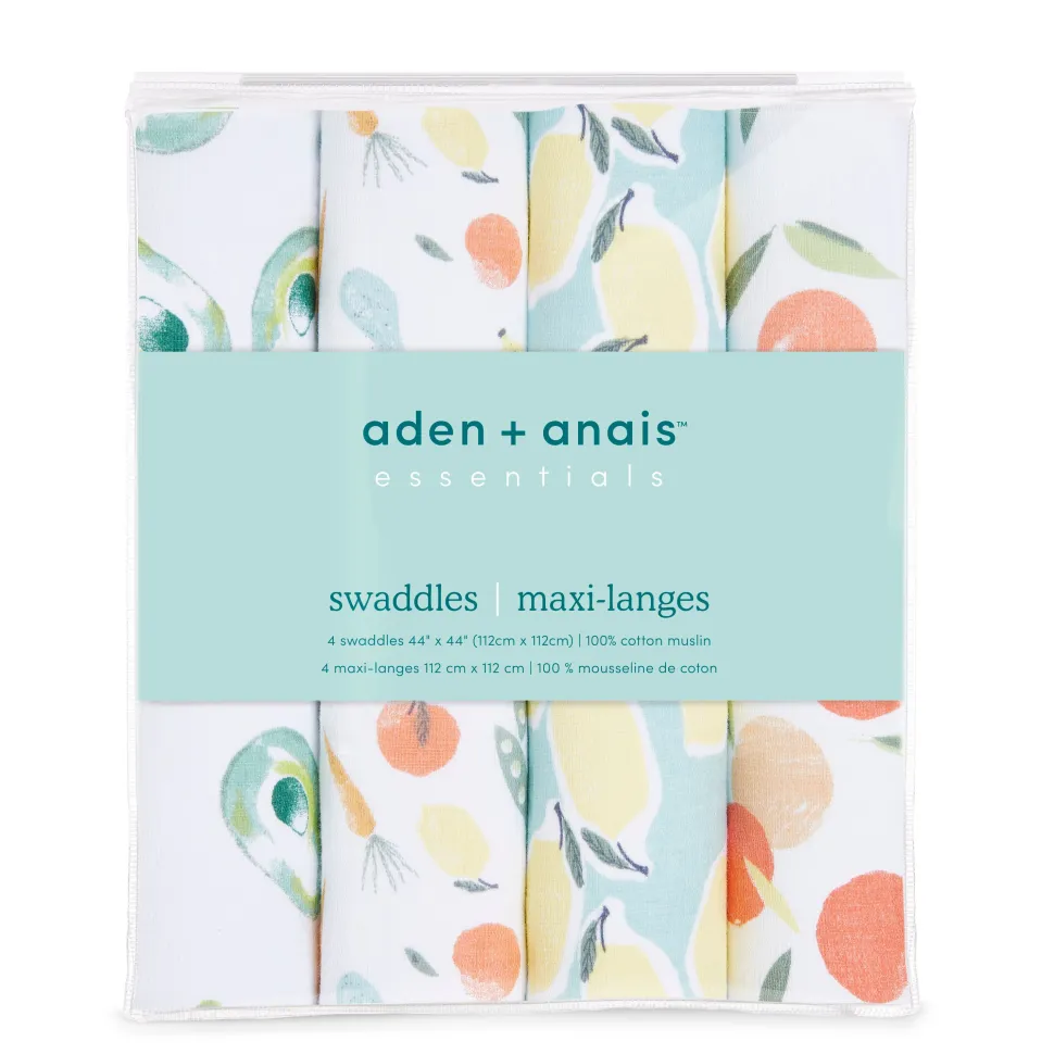 essentials cotton muslin swaddle blanket 4 pack
