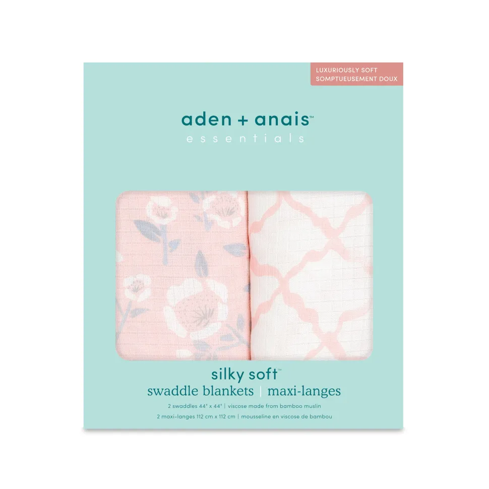 essentials silky soft swaddle blanket 2 pack