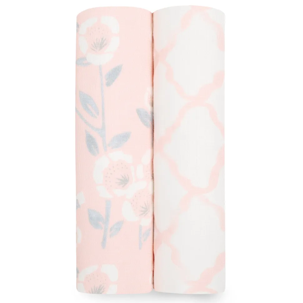 essentials silky soft swaddle blanket 2 pack
