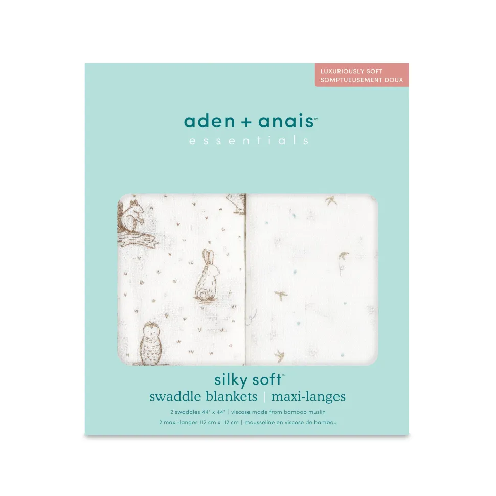 essentials silky soft swaddle blanket 2 pack