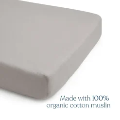 Fitted Crib Sheets 100% Organic Cotton Muslin 2 Pack