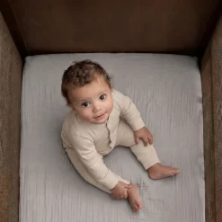 Fitted Crib Sheets 100% Organic Cotton Muslin 2 Pack