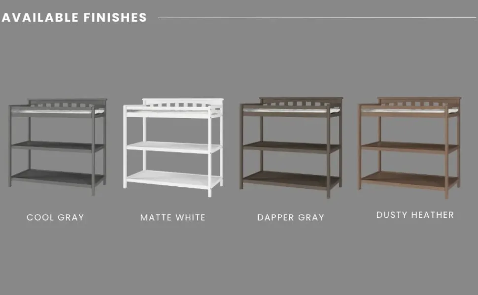 Flat Top Baby Changing Table, Dusty Heather