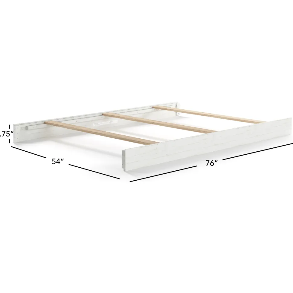 Full-Size Bed Rails, White/Brown