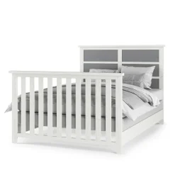 Full-Size Bed Rails, White/Gray