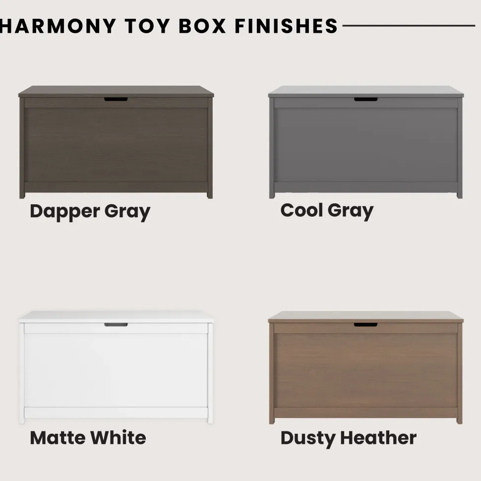 Harmony 33" Kids Toy Box, Cool Gray